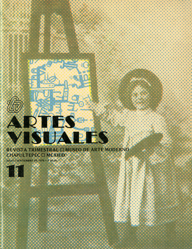 Cover of the eleventh issue of Artes Visuales, picturing a young girl painting an abstract picture on an eisel.