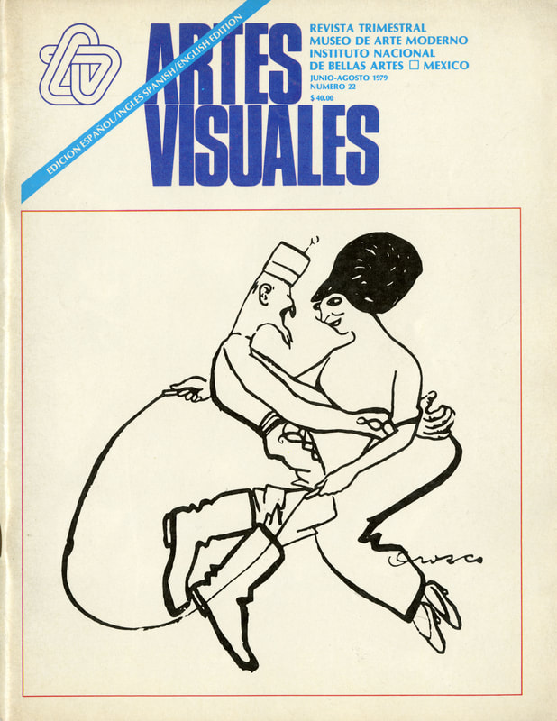 Cover of the twenty-second issue of Artes Visuales, picturing a drawing of a man and a woman.