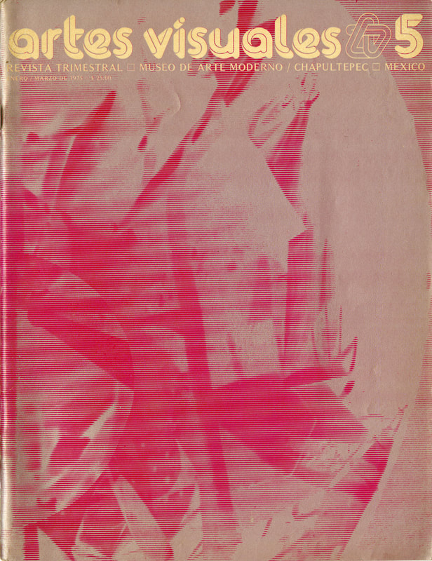 Cover of the fifth issue of Artes Visuales, which pictures an abstract film still in hot pink.