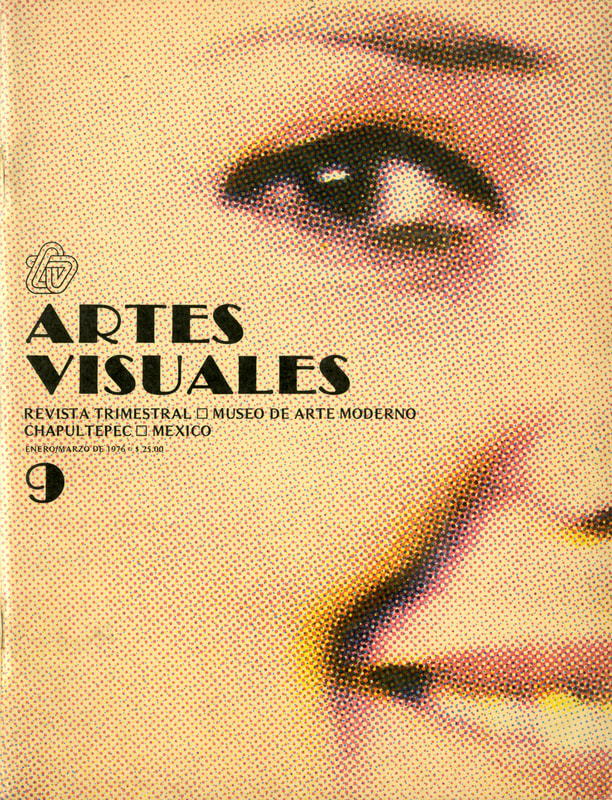 Cover of the ninth issue of Artes Visuales, picturing a close-up of a woman's face.